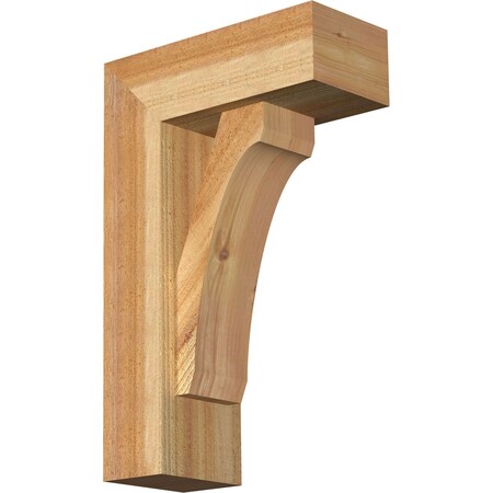 Ekena Millwork Legacy Block Rough Sawn Bracket w/ Offset Brace, Western Red Cedar, 6"W x 14"D x 22"H BKT0604X14X22LEC05RWR